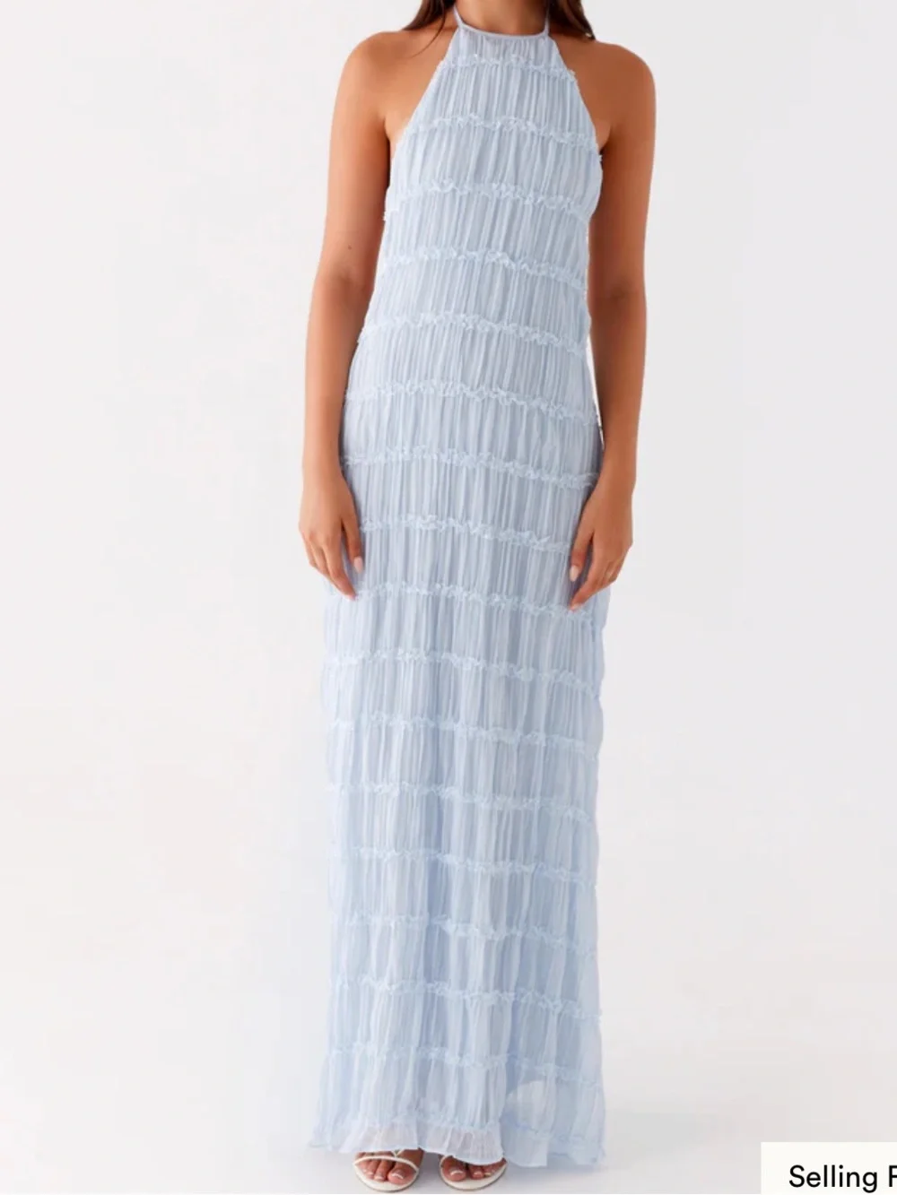 Pepper Mayo Light Blue Halter Maxi Dress - Picture 7 of 8